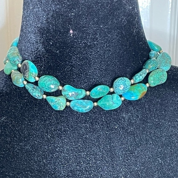 Chunky statement Authentic turquoise boho necklace, 32”​​​​​​​​​​​​​ - Picture 9 of 11